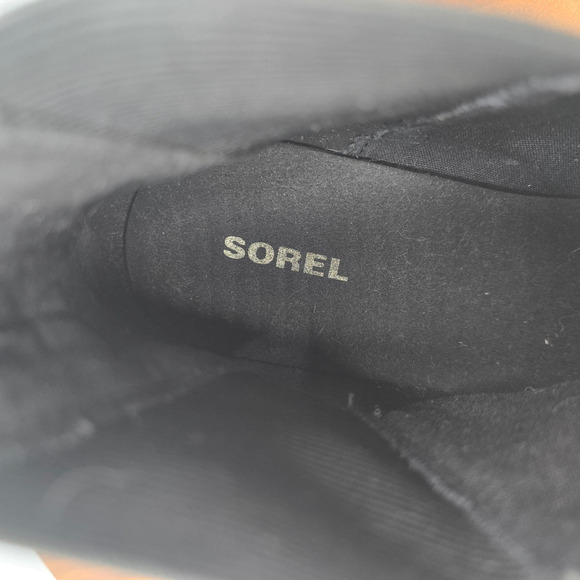 Sorel Harlow Chelsea Boots Womens 8 Black Leather Pull On Ankle Comfort Booties - Picture 6 of 7